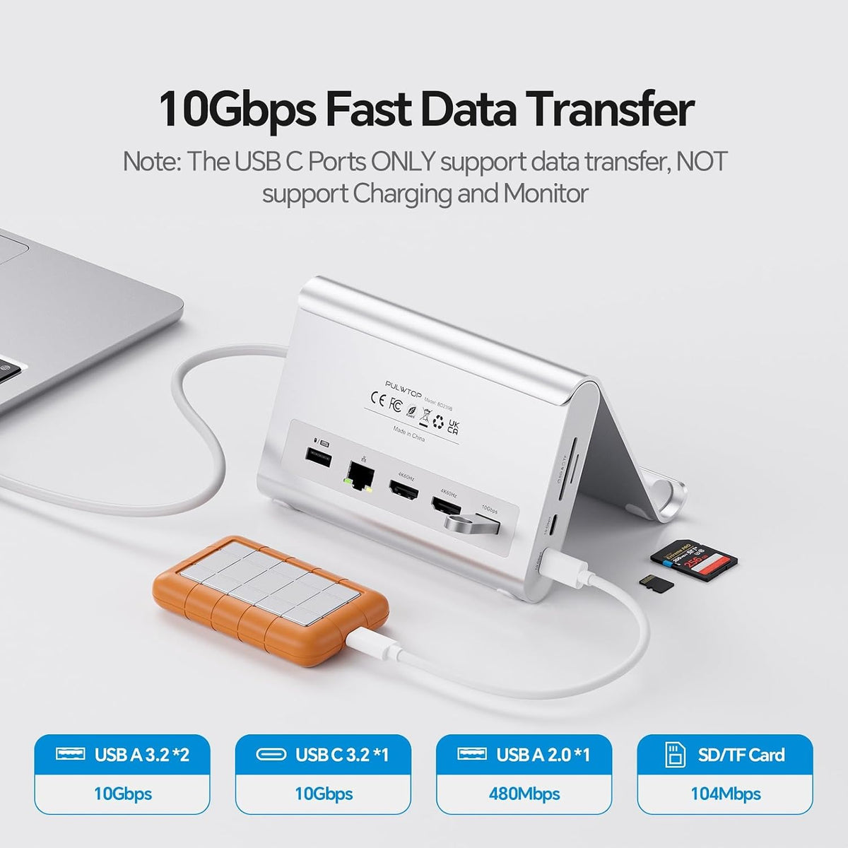 11-in-2 USB C Docking Station Dual Monitor 4K@60Hz for for M5/M4/M3 Pro/Max