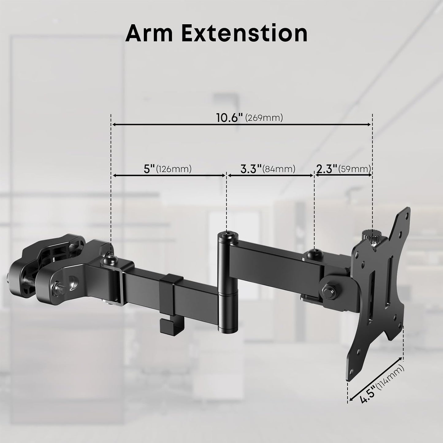 Pole Mount Monitor Arm for 17-32" Screens,17.6 lbs, VESA 75/100mm | Easy Clamp-on VESA Mount , Perfect Solution When Wall or Desk Mounting Isn't Possible, Black
