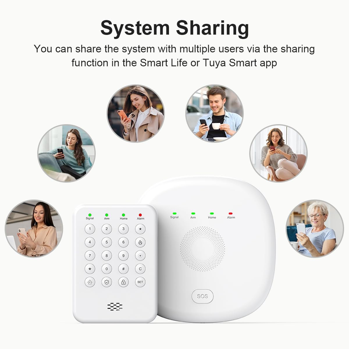 Home Security System 9-Piece Work with Alexa & Google No Monthly Fees,WiFi+4G Mobile App Control with Instant Alerts and Auto Alarm Dial,Door/Window Sensors+Motion Detectors+Remote,24/7 Monitoring