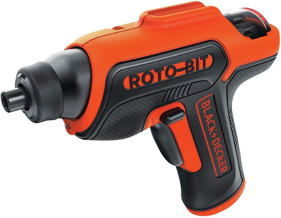 BLACK+DECKER 4V MAX Electric Screwdriver, Cordless, 180 RPM, 8 Bits With Built-In, Storage Compartment, Batteries Included (BDCS50C)