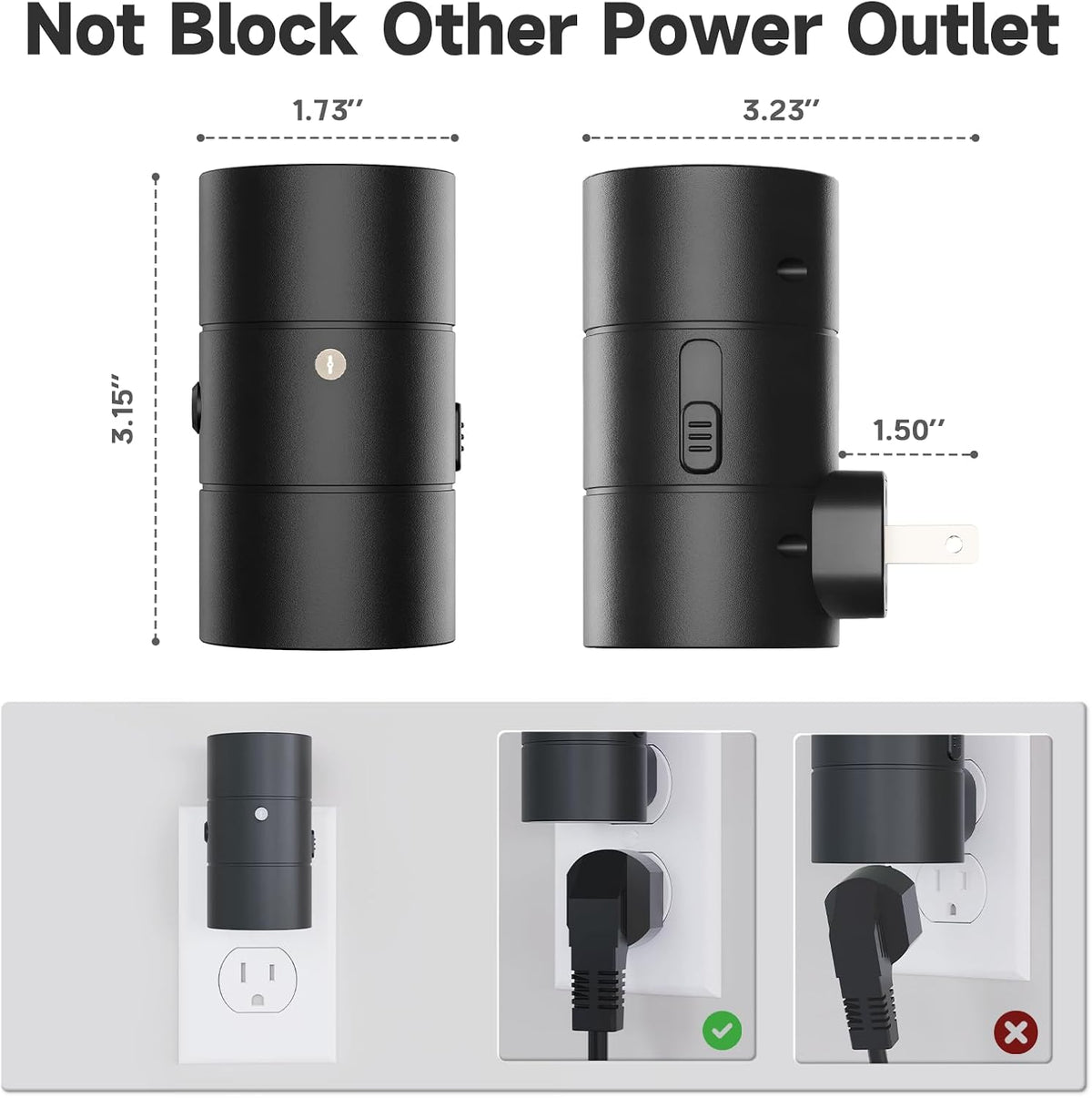 NIORSUN Night Lights Plug into Wall, Dimmable with 3 Color Modes & Auto On/Off Sensor, Ultra-Slim Nightlight for Hallway, Bathroom, Bedroom, Nursery, Kitchen (6 Pack, Black)