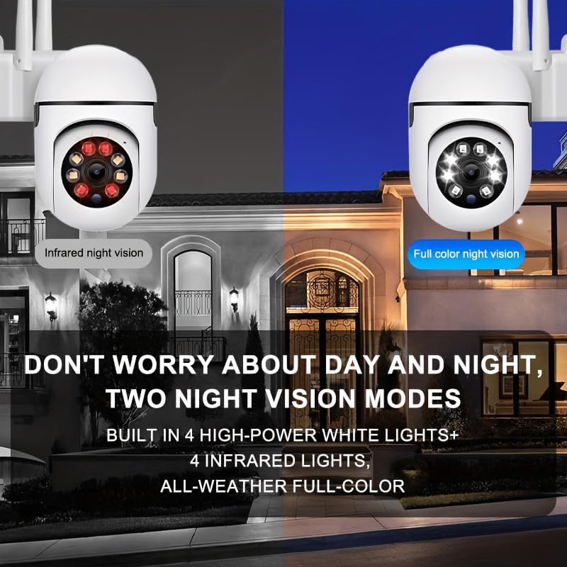 Security Camera Wired | 1080P Indoor Surveillance Cam with 2.4G/5G Dual-Band WiFi, 360° Pan/Tilt, Color Night Vision and AI Motion Detection for Home Security, 1 PCS