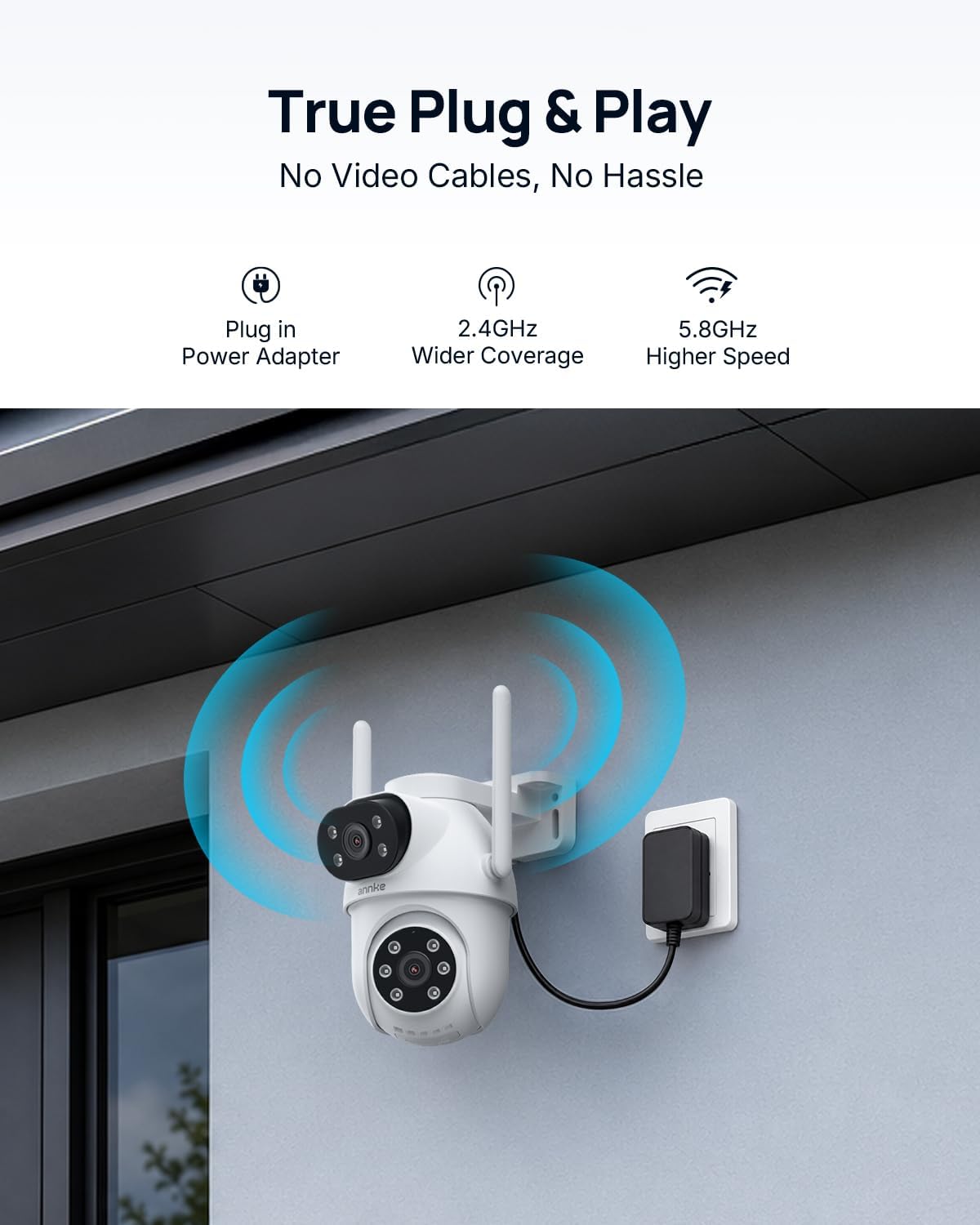ANNKE Wireless Security Camera System, 4K NVR, 4 Dual-Lens PT Cams, 1TB HDD