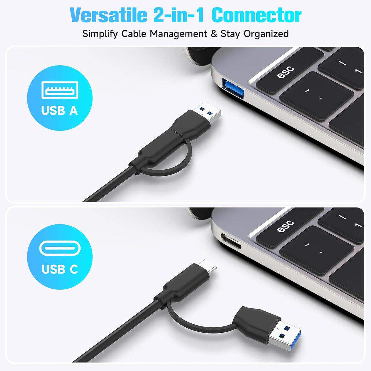 RSHTECH 7-Port Powered USB-C/USB 3.2 Data Hub Splitter, RSH-ST07C-4