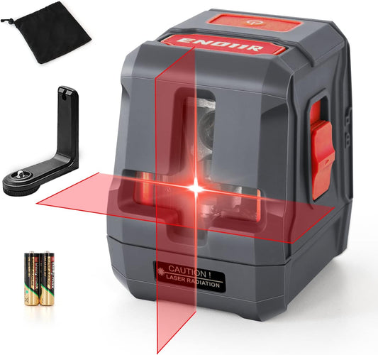 ENVENTOR Laser Level, Red Self Leveling Laser Level with Horizontal Vertical 2 Line Laser Tool 360° for Wall Picture Hanging, Waterproof Cross Line Laser Outdoor, Battery Carrying Bag Included