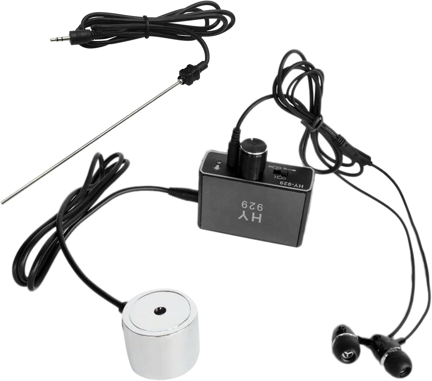 Water Pipe Leakage Detector, Water Leak Detection Tool, Underground Water Pipe Leakage Monitor Tester Kit with Dual Probes Earphone, High Sensitivity Water Pipeline Locator Accessory Kit