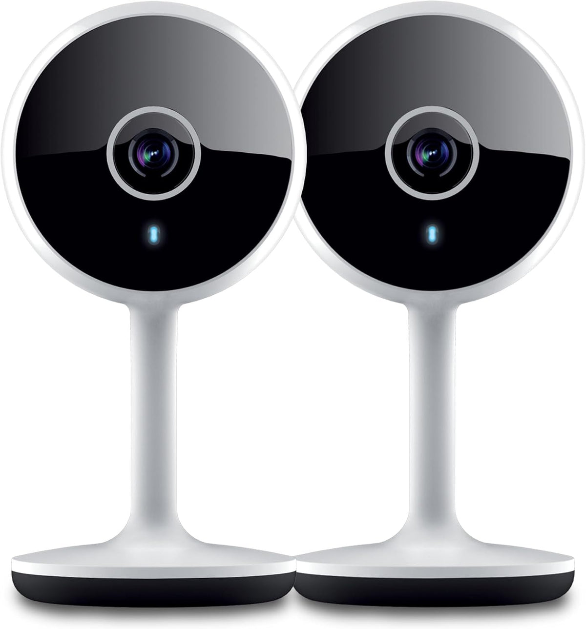 Geeni Vivid Indoor Smart Security Camera – HD Live Stream Camera for Indoor Home Monitoring with Night Vision, 2-Way Audio, Flexible Mount, Micro SD Slot, Motion Detection & App Control – 2Pack, White