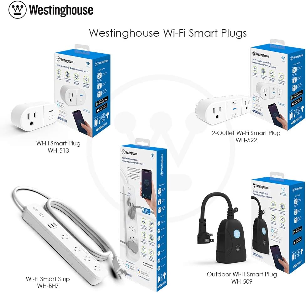 Westinghouse 94012 WH-320 Wi-Fi Smart Power Strip, Compatible with Alexa, Google Home & IFTT, No Hub Required, White