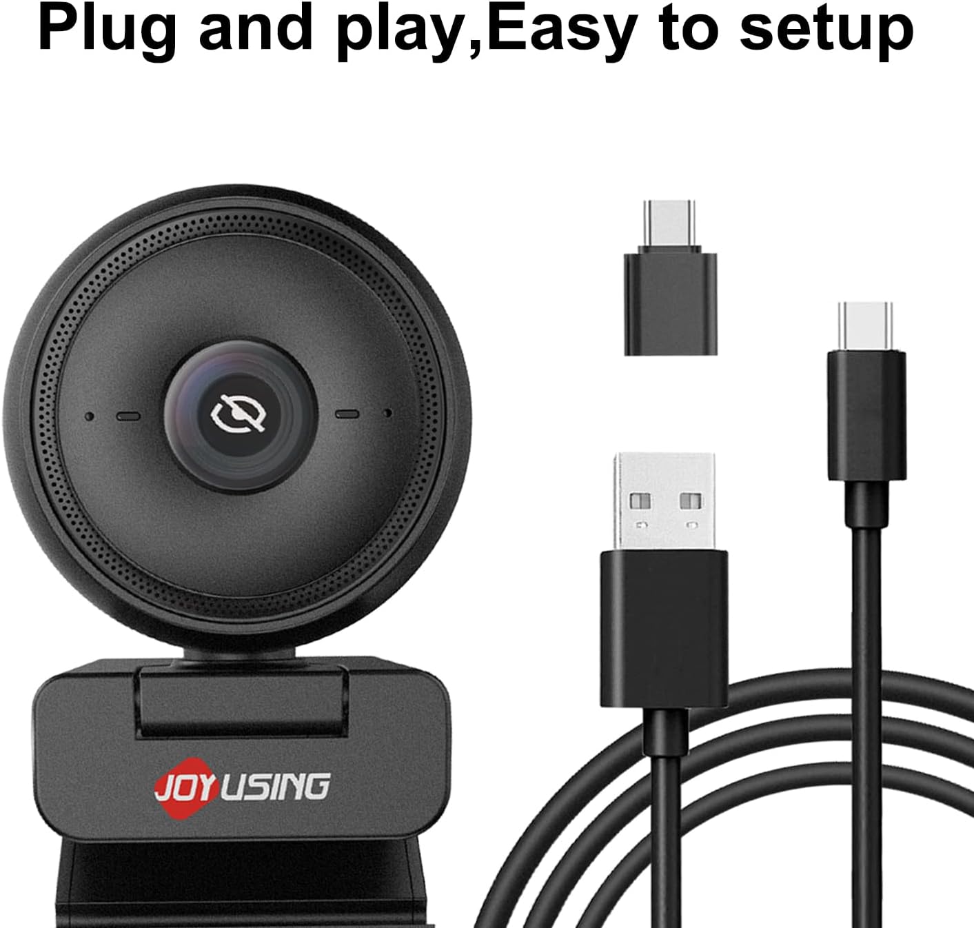 JOYUSING Flip600R 4K Webcam for PC - Ultra 4K HD Webcam with Tripod, PDAF Autofocus, Noise-Cancelling Mics, 79° FOV, Auto Light Correction, Privacy Cover, Streaming Camera for Gaming/Beauty