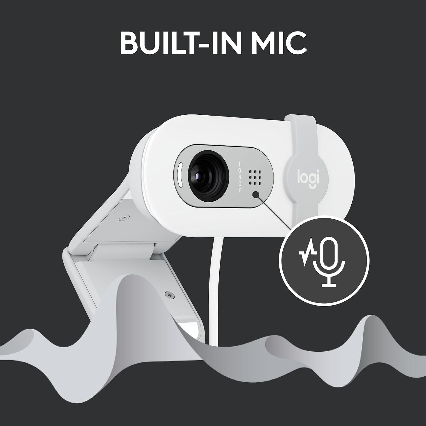 Logitech Brio 100 Full HD 1080p Webcam for Meetings and Streaming, Auto-Light Balance, Built-in Mic, Privacy Shutter, USB-A, for Microsoft Teams, Google Meet, Zoom and More - Off White (Renewed)