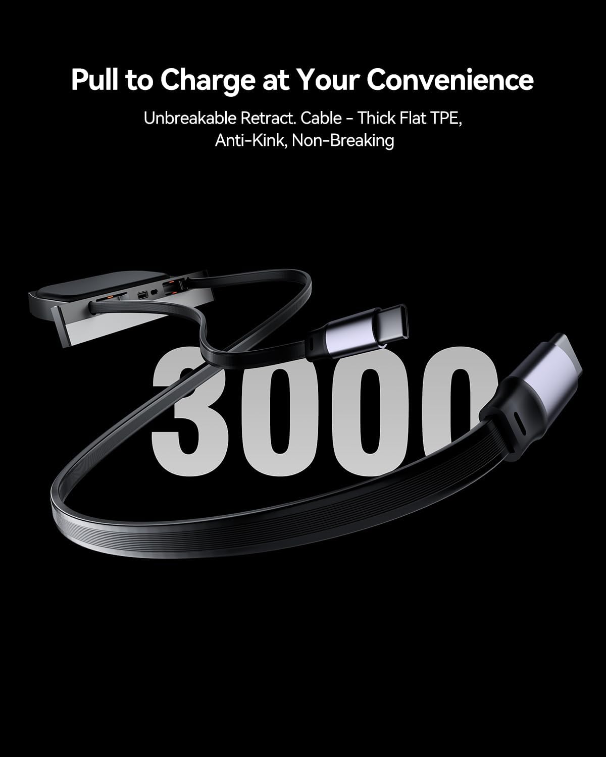 4-in-1 Phone Charger USB Hub for Tesla Model Y 2021-2024 &Model 3 2021-2023 | 27W Fast Charging, Center Console Docking Station with 2 2.6ft Retractable Cables and 2 USB Ports,Tesla Accessories