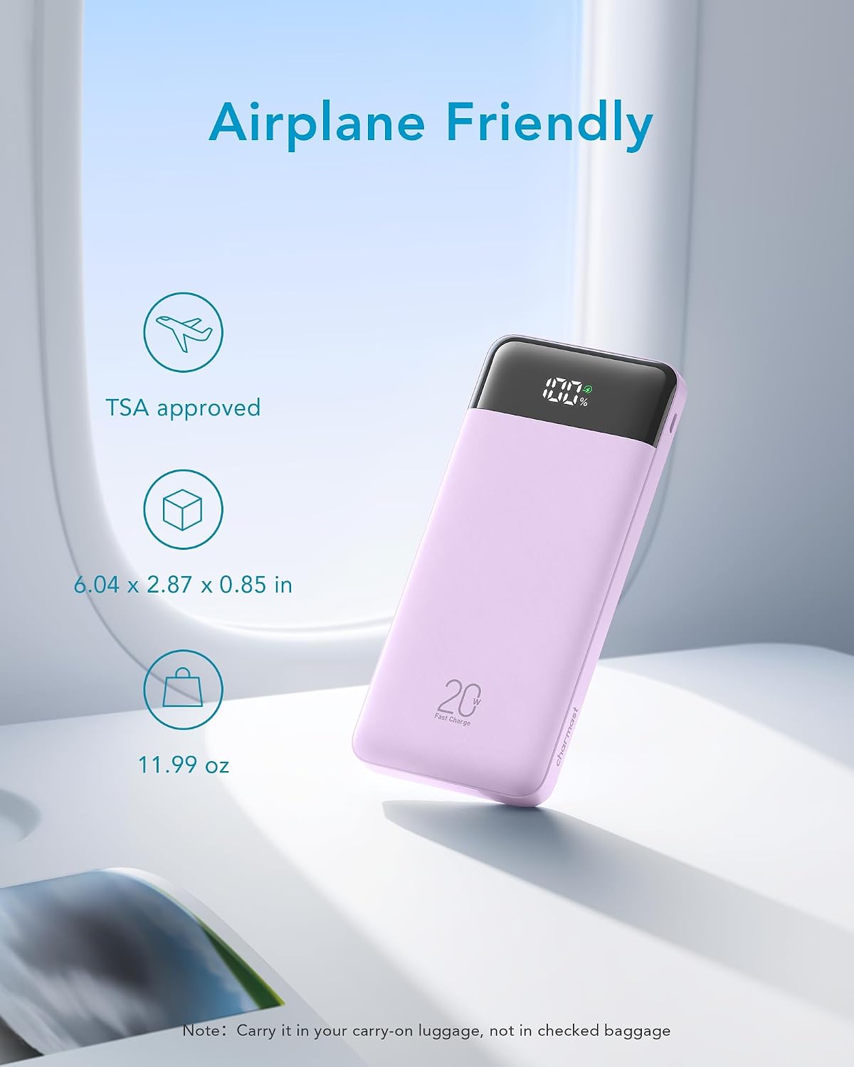 charmast Portable Charger Built-in Cables, 20000mAh Power Bank 6-Output | Travel Fast Charging Battery Pack for iPhone 17/16/15 Samsung Android, Flight-Approved, Multi-Device, USB-C & USB-A, LED %