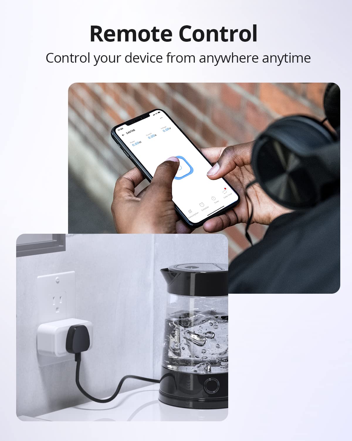 SONOFF S40 15A WiFi Smart Plug with Energy Monitoring ETL Certified, Smart Outlet Timer Switch, Work with Alexa & Google Home Assistant, IFTTT Supporting, 2.4 Ghz Wi-Fi Only 1-Pack