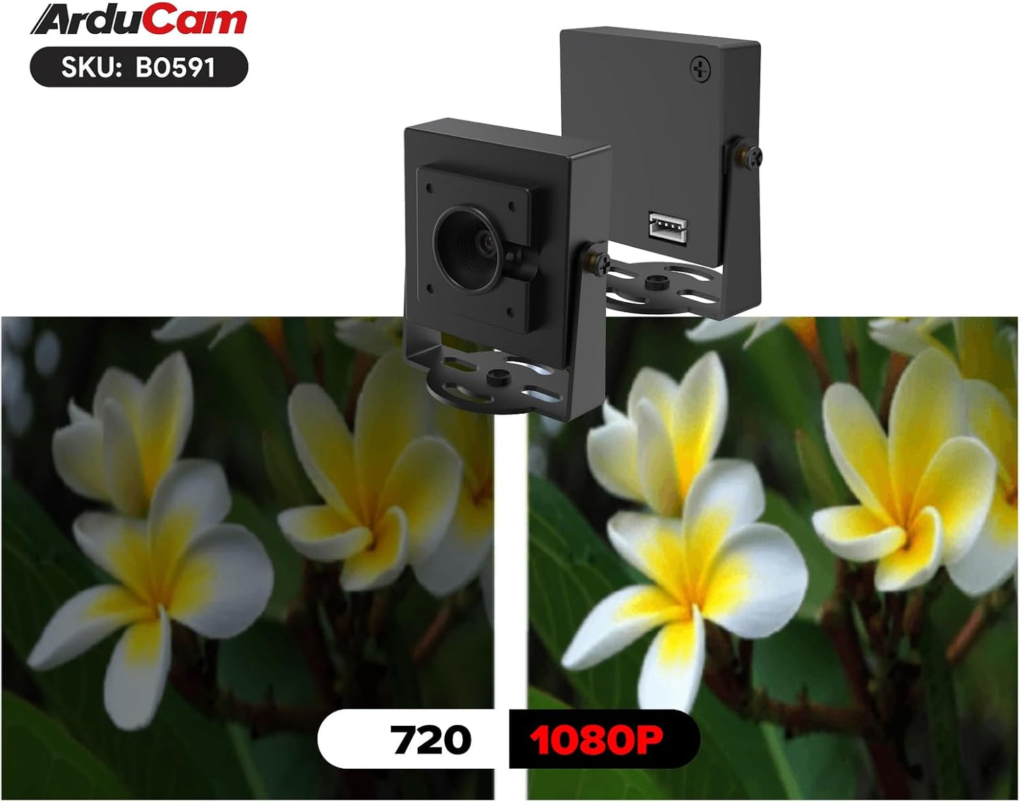 Arducam 30fps@1080P HDR USB Camera Module, 78°(D) Autofocus UVC Camera, Mini Webcam for Windows, Linux, Mac OS, Android