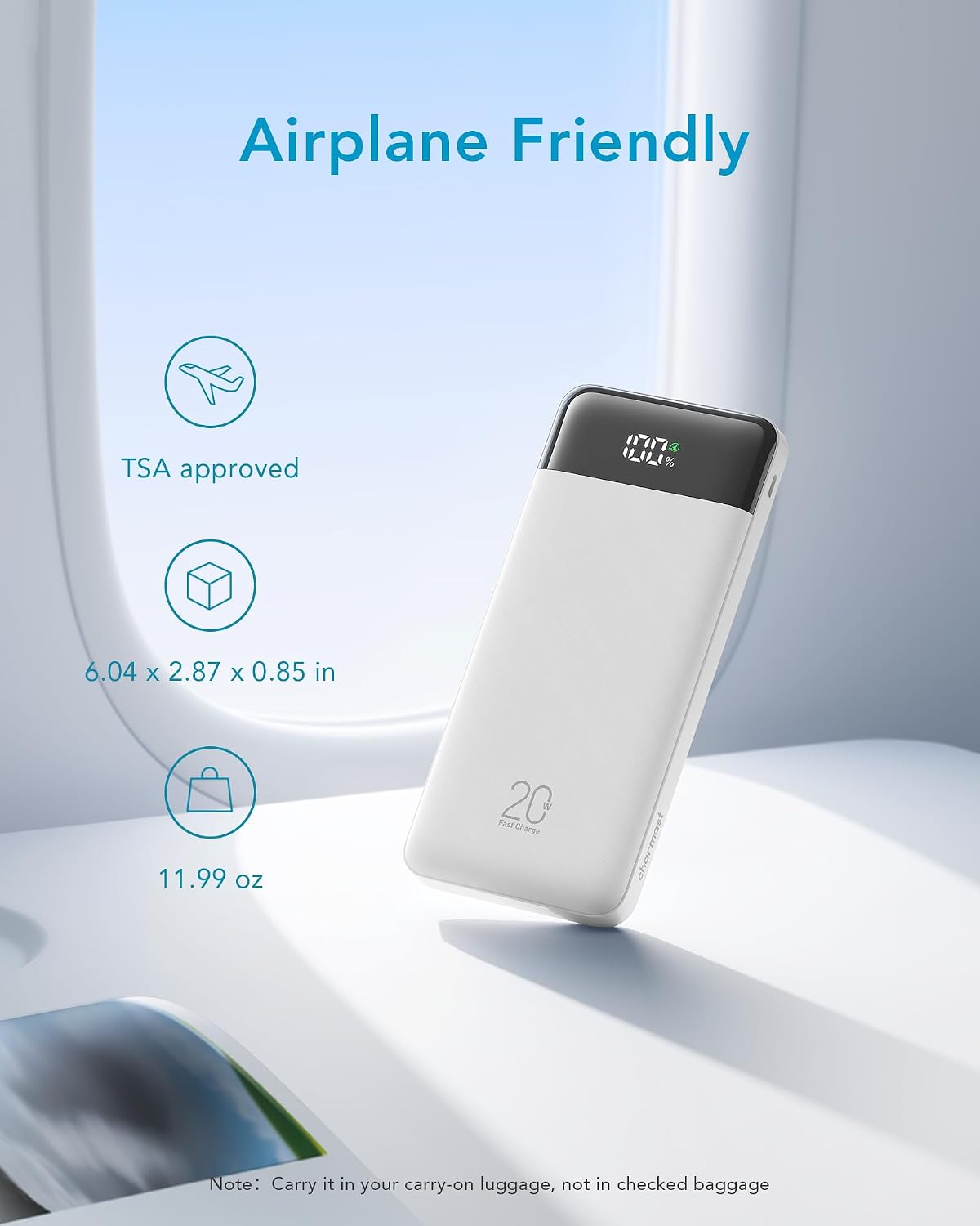 charmast 20000mAh Portable Charger with Built in Cables, 22.5W Travel Power Bank Fast Charging, USB C Cell Phone Battery Pack for iPhone 17/16/15/14/13/12 Series, iPad, Samsung, Android, Tablet