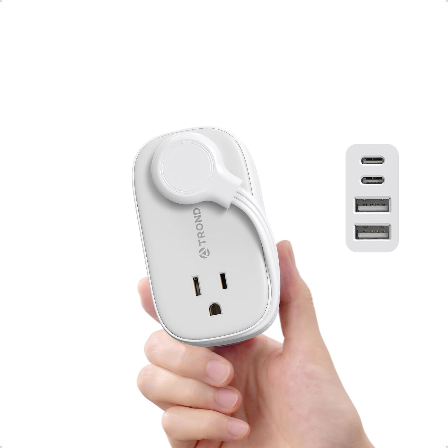 TROND European Travel Plug Adapter with 4 AC Outlets and 2 PD 20W USB C | US to Europe Plug Adapter, 3.5ft Type C Plug Adapter, Travel Essentials for France Italy Germany Spain Iceland Greece