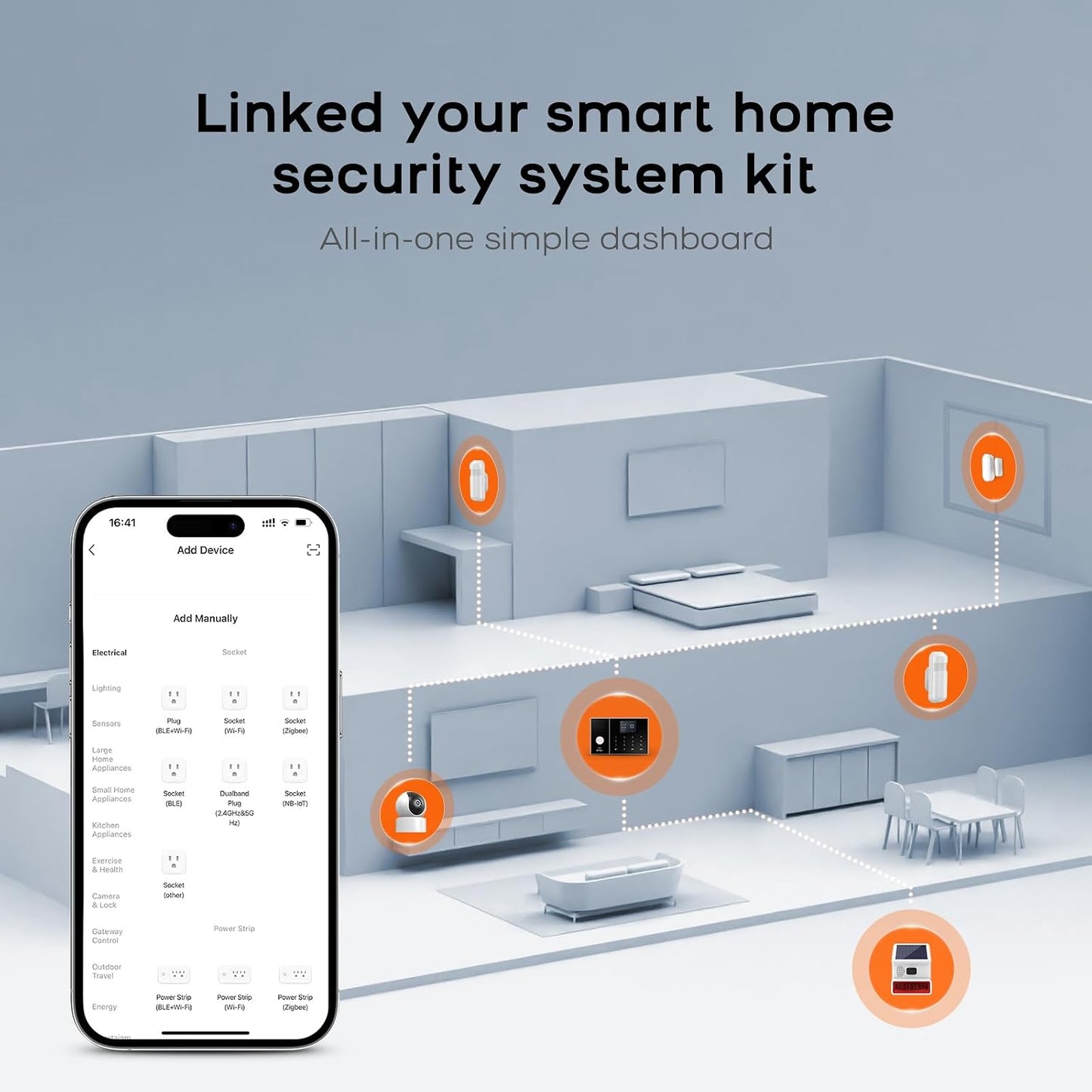 LWOHSI PG108 Alarm System for Home Security,WiFi+GSM 4G DIY Alarm Kit with Phone APP Alert, Door/Window Sensor, Remote, Compatible with Alexa and Google for House, Apartment