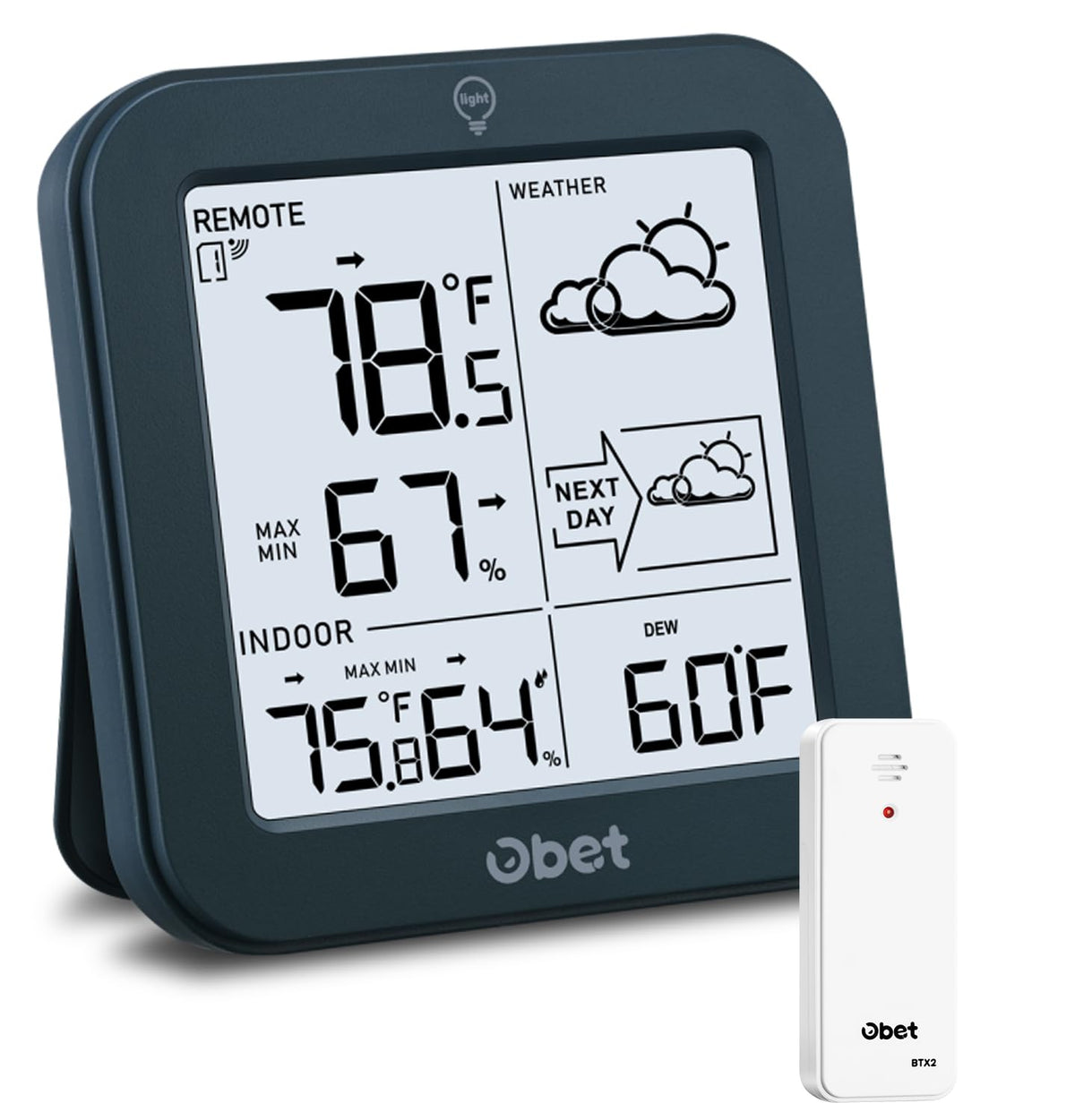 Indoor Outdoor Thermometer Wireless 500 FT Outdoor Thermometer with Sensor
