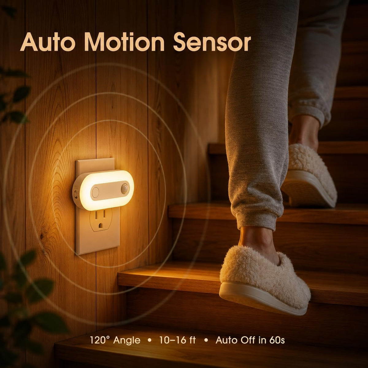 Plug in Night Light Halloween Amber Motion Sensor and Dusk to Dawn
