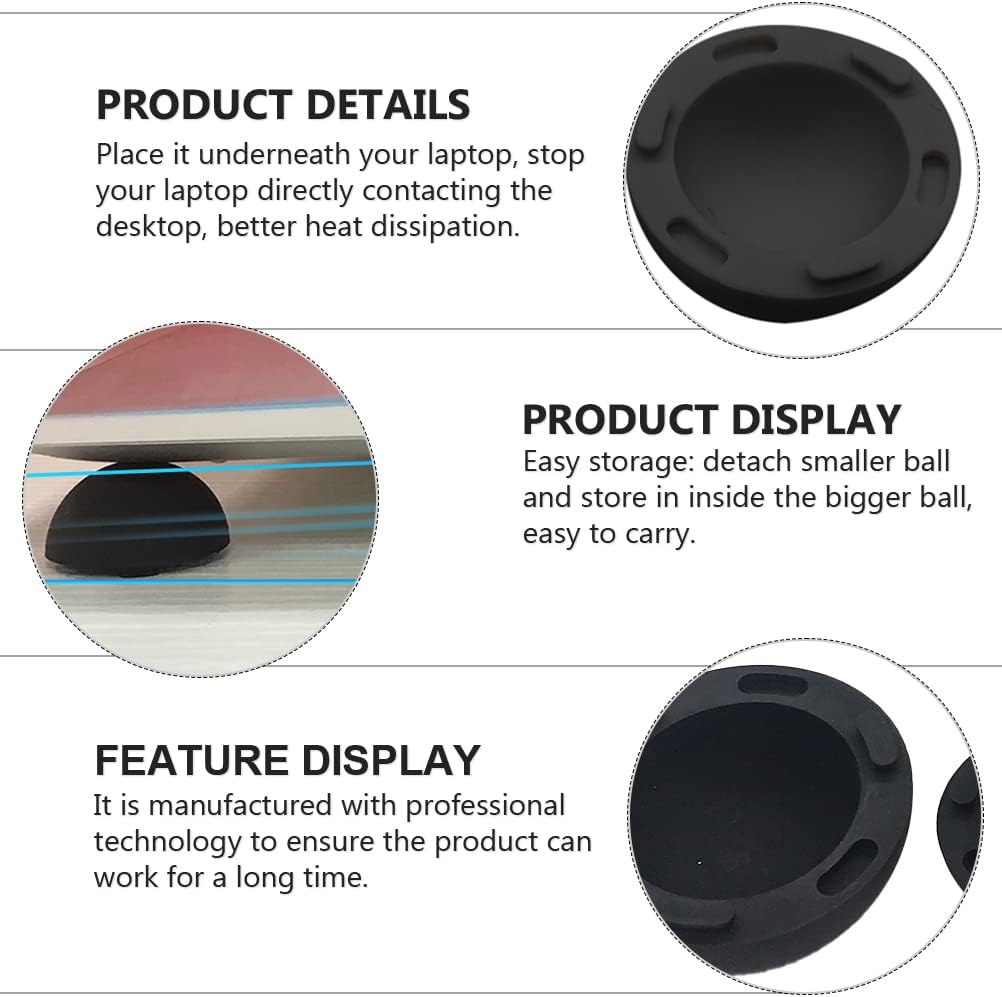 SOLUSTRE Laptop Cooling Ball Pad 4Pcs Silicone Heat Dissipation Feet Riser Stand for Notebook Computer Support and Anti-Slip Cooling Elevator