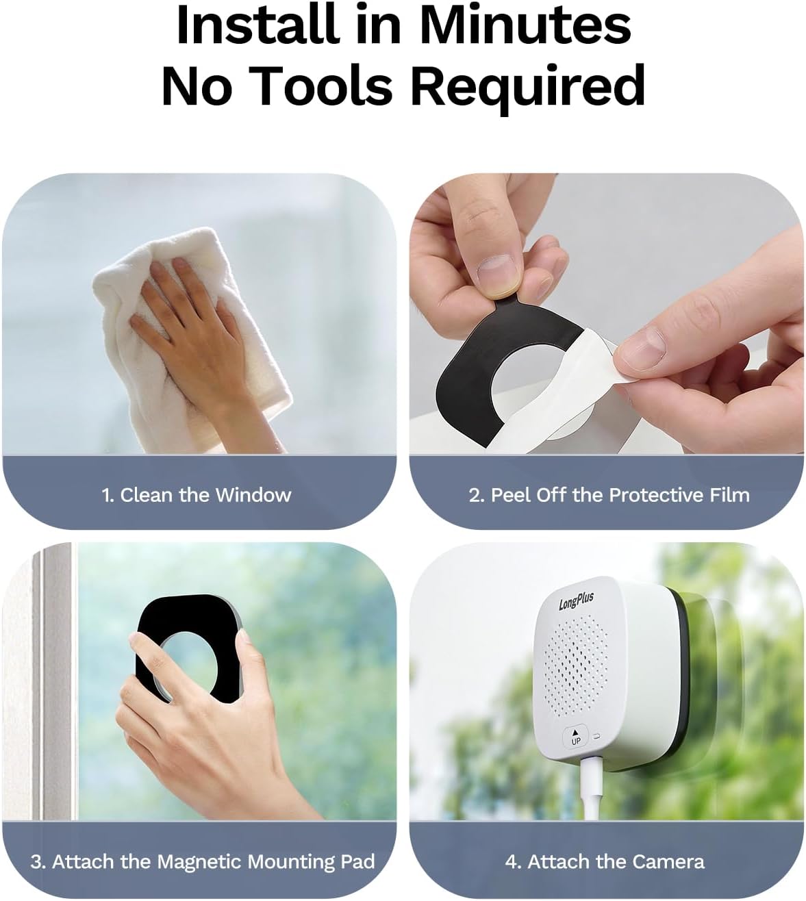LongPlus 8MP 4K Window Camera with Night Vision,Safeview Security Camera