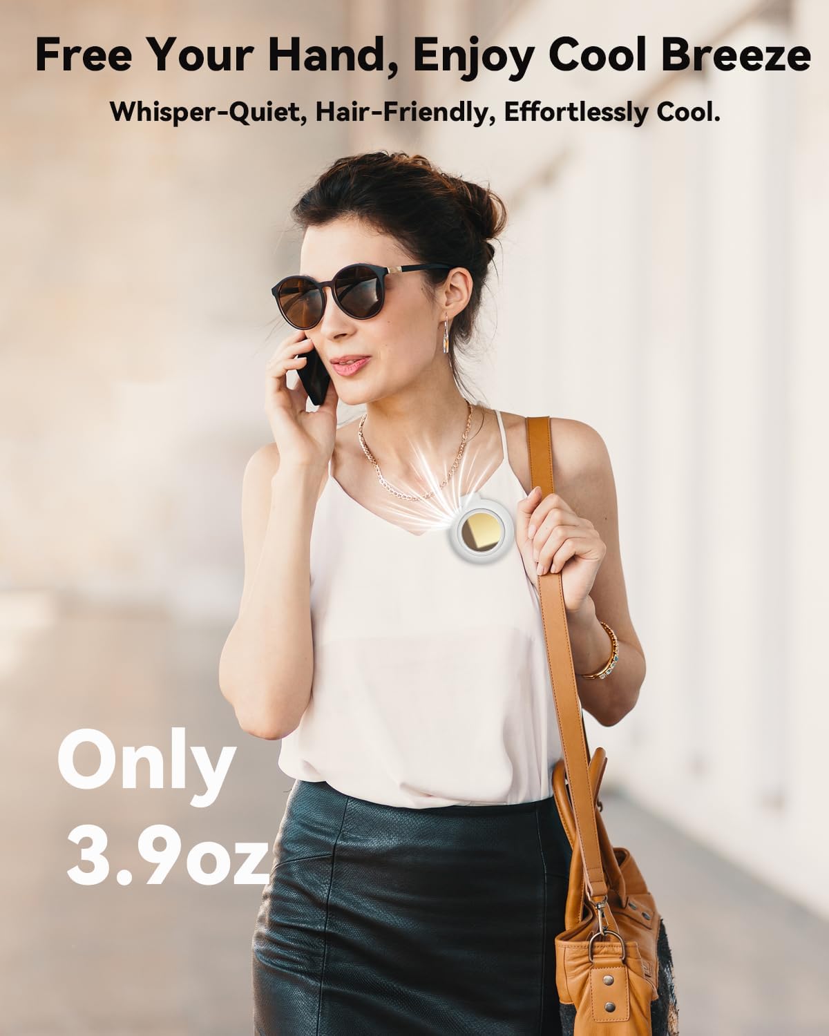 Portable Silent Mini Bladeless Fan Clip On, Small Fan Clip on for Shirt & Waist, Adjustable 3-Speed Suspended Whirlwind Fans, For Outdoor & Travel & Office, Travel Accessories, Gift