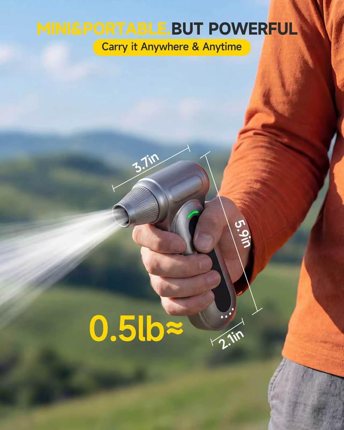 Compressed Air Duster, 170,000 RPM Electric Air Duster with Brushless Motor, 4-Speed Cordless Rechargeable Air Blower for Keyboard, PC, Car & Electronics, Canned Air Alternative