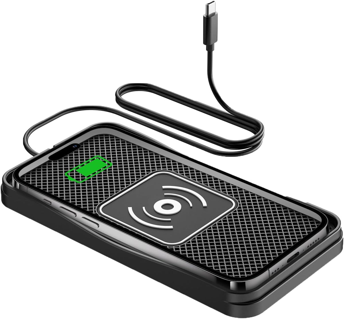 15W Non-Slip Wireless Car Charger Pad Type-C