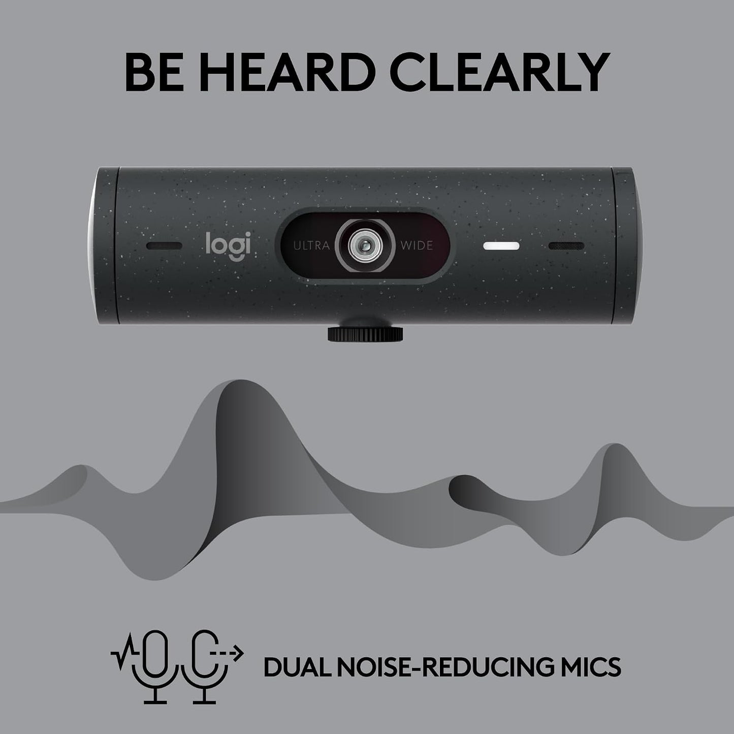 Logitech Brio 505 Full HD 1080p Business Webcam with Auto Light Correction | Auto framing, dual noise reduction mics, integrated privacy shutter, compatible with Teams, Meet, and Zoom, TAA compliant