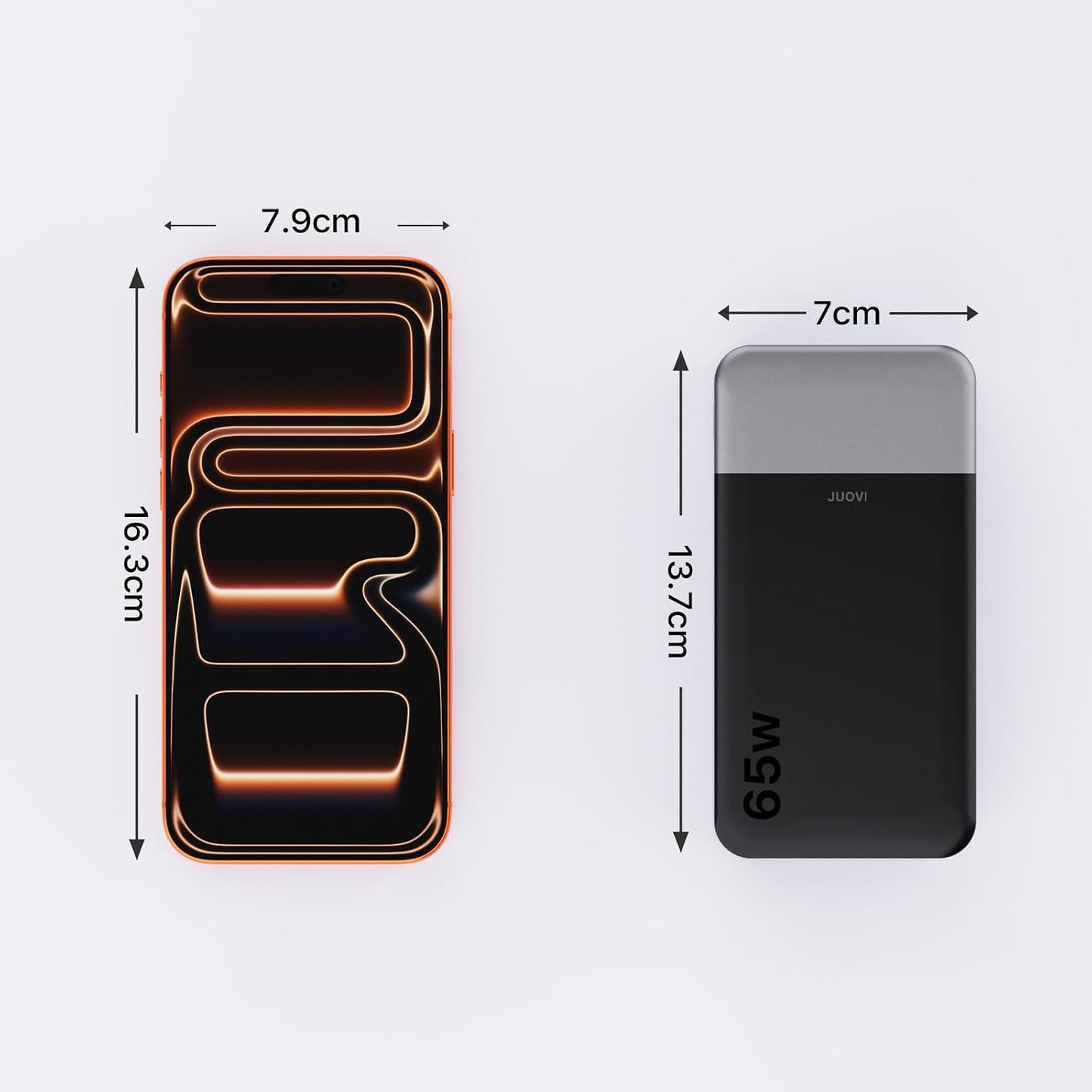 JUOVI 65W Portable Charger for Laptop Power Bank 20000mAh | USB C Laptop Power Bank Fast Charging Battery Pack for Laptop MacBook Dell XPS iPhone 17/16/15/14 Series Samsung and More