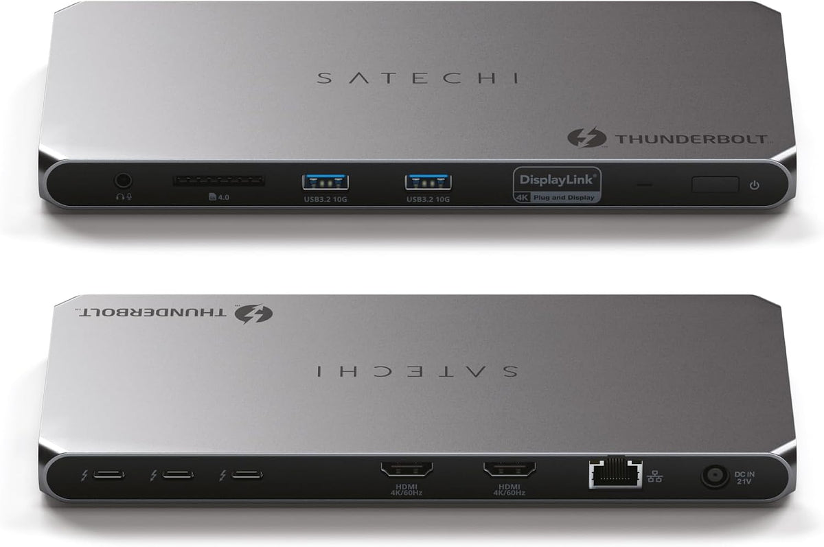 Satechi Thunderbolt 4 Docking Station, 2X 4K/60Hz HDMI Displays