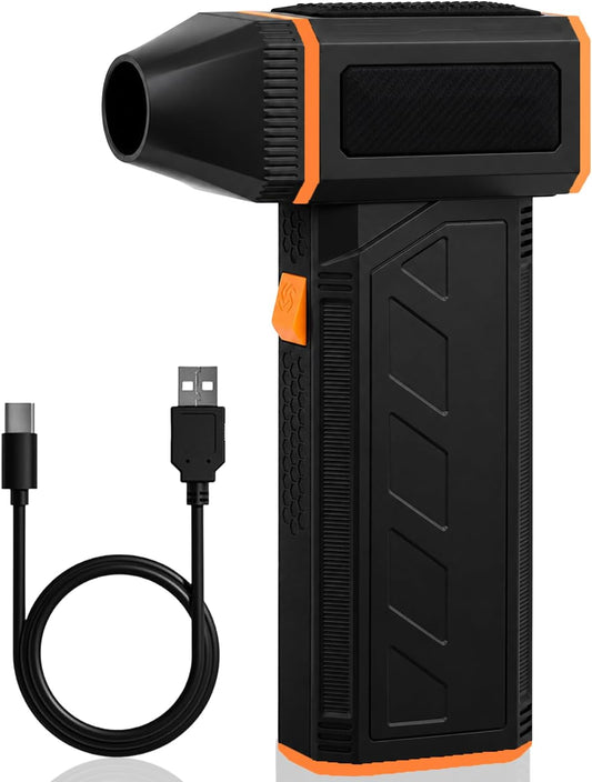 Electric Air Duster | 160,000 RPM Brushless Motor Jet Fan | Cordless Rechargeable Compressed Air Blower for PC, Keyboard, and Car Detailing (Black)