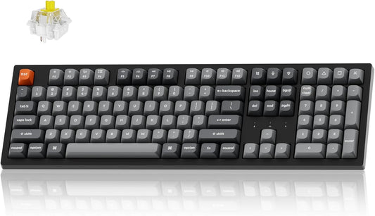 Keychron K10 Max QMK Wireless Custom Mechanical Full-Size Keyboard | 2.4 GHz Wireless & Bluetooth with Hot-swappable Apex Banana Switch Compatible with Mac Windows Linux - Black