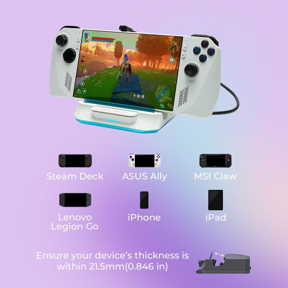 AVerMedia Steam Deck Dock with HDMI 4K@60Hz, USB C Charging, Screen Mirroring, Video Capture for Switch, Steam Deck, ROG Ally, Legion Go, MSI Claw, iPhone, iPad - X'TRA GO GC515