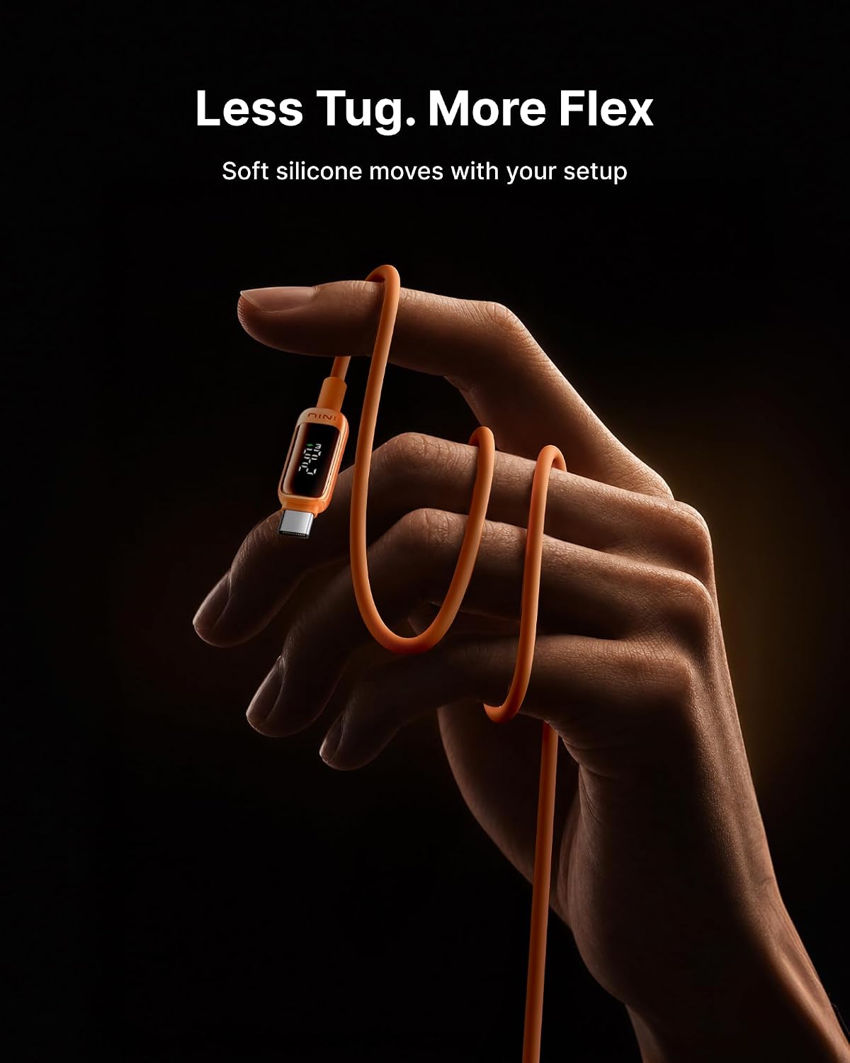 INIU 240W USB C Cable, [2m] LED Display Silicone Type C Fast Charging Cord