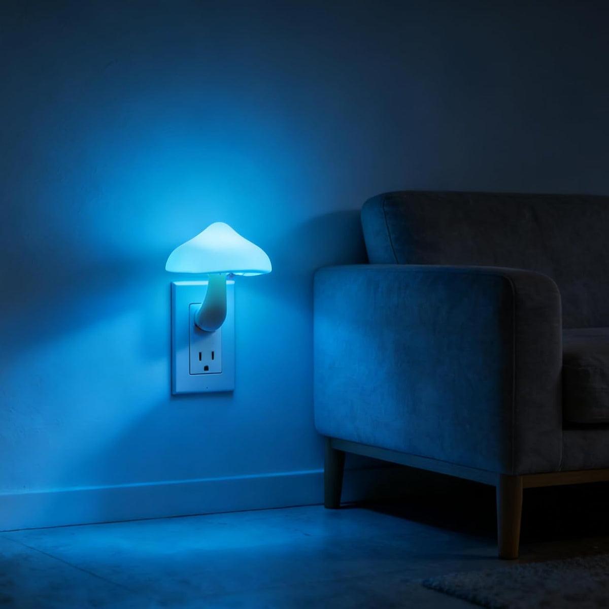 AUSAYE 3 Pack Light Sensor LED Night Light Plug in Lamp 7 Color Changing