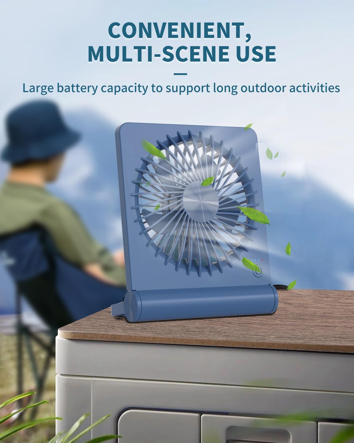 Desk Fan, Rechargeable Battery Operated, 3 Speeds Ultra Quiet Strong Wind | USB-C powered,180° tilt folding.25dB quiet.2000mAh battery:12/8.5/4.5hrs.Portable,personal fan for desk,office,home,bedroom.