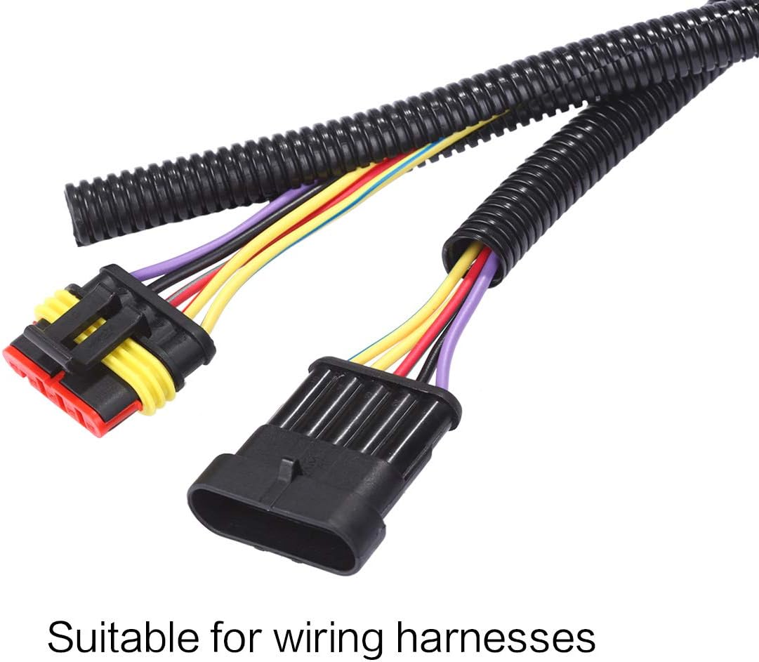 Alex Tech 25ft - 1/2 inch Split Wire Loom Tubing - Black