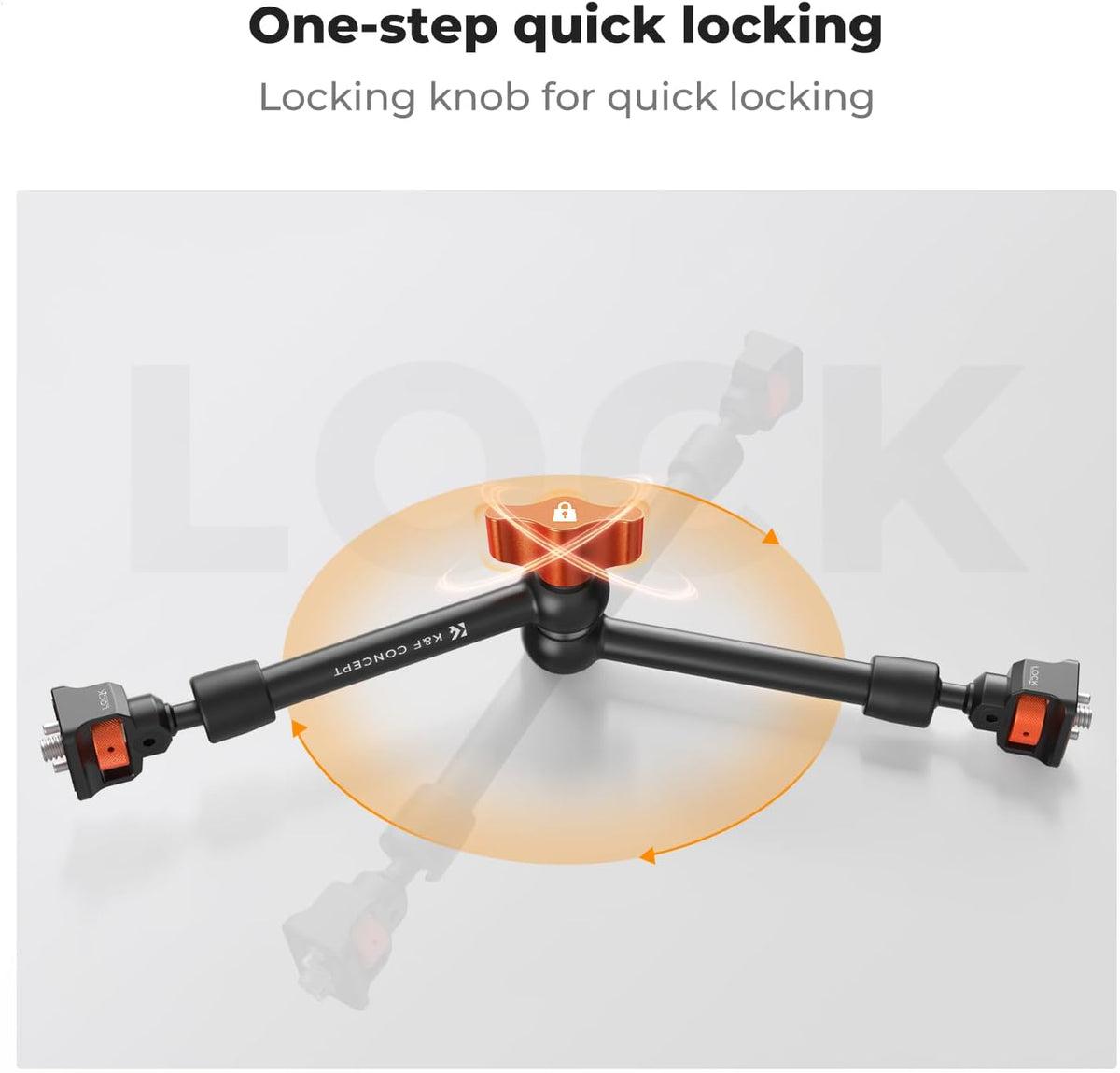K&F CONCEPT 11" Magic Arm Clamp with Clamp ARRI 1/4" & 3/8" Thread Screw | 360° Ball Heads Arm with Clamp Mount for Monitor, LED Light, Webcam, Action Camera, MS33