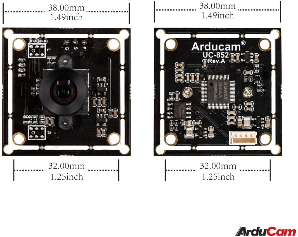 Arducam 100fps Global Shutter Color USB Camera Board, 1MP OV9782 UVC Webcam Module with Low Distortion M12 Lens Without Microphones