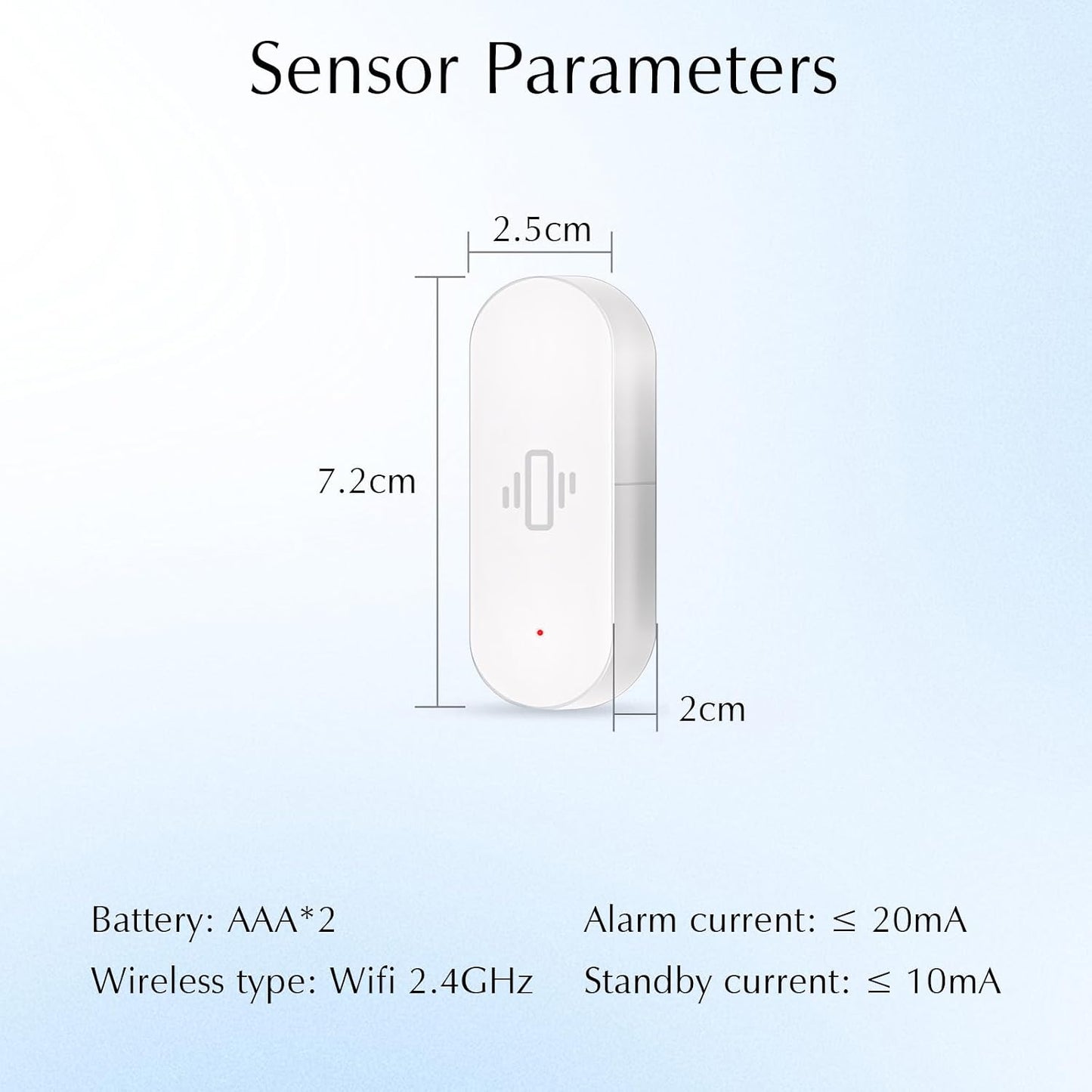 WiFi Vibration Sensor, Smart Window Alarm Sensors, Tuya APP Remotely Receives Notifications with Adjustable Sensitivity, for Window Security Door Alarm Home Assistant
