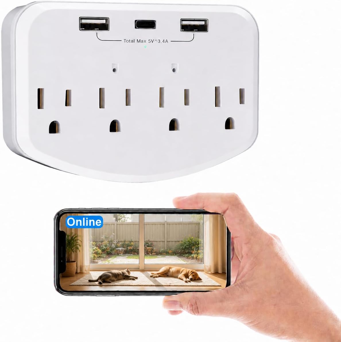 2026 Upgraded 4K WiFi Nanny Cam Hidden Camera Wall Outlet