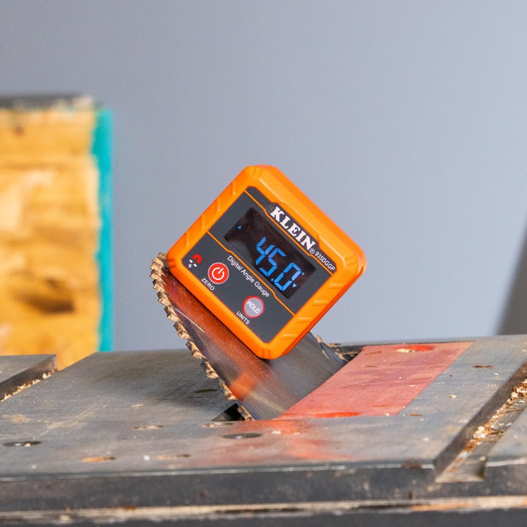 Klein Tools 935DGGP Angle Finder, Digital Gauge with Strong Magnetic Base, Converts Between Degrees, Percent Grade, In/Ft, mm/m