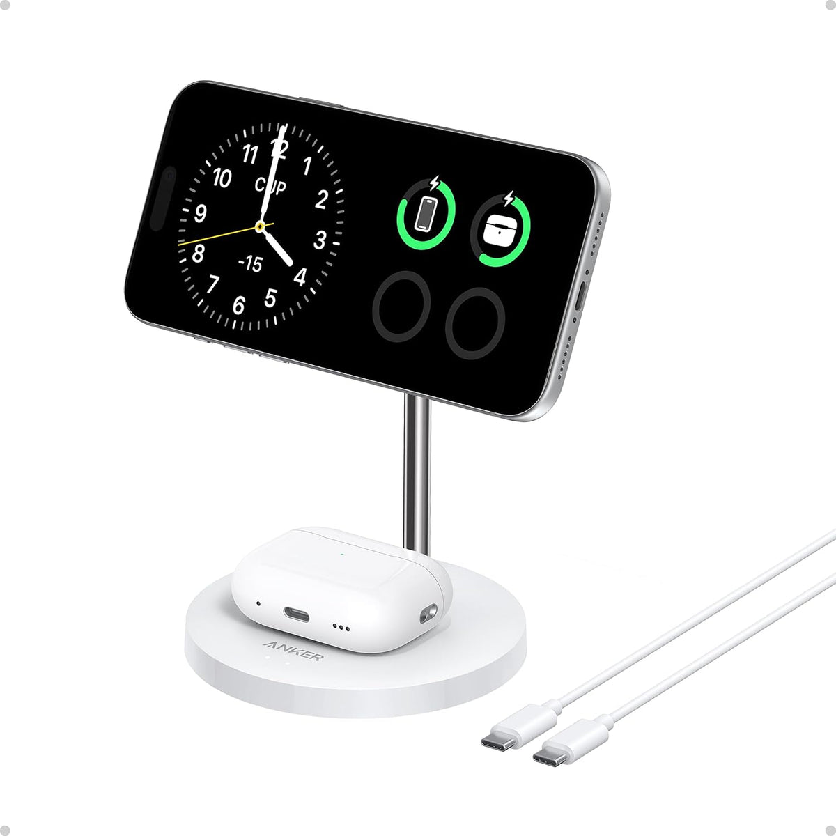 2-in-1 Qi2 15W MagSafe Wireless Charging Stand, Black