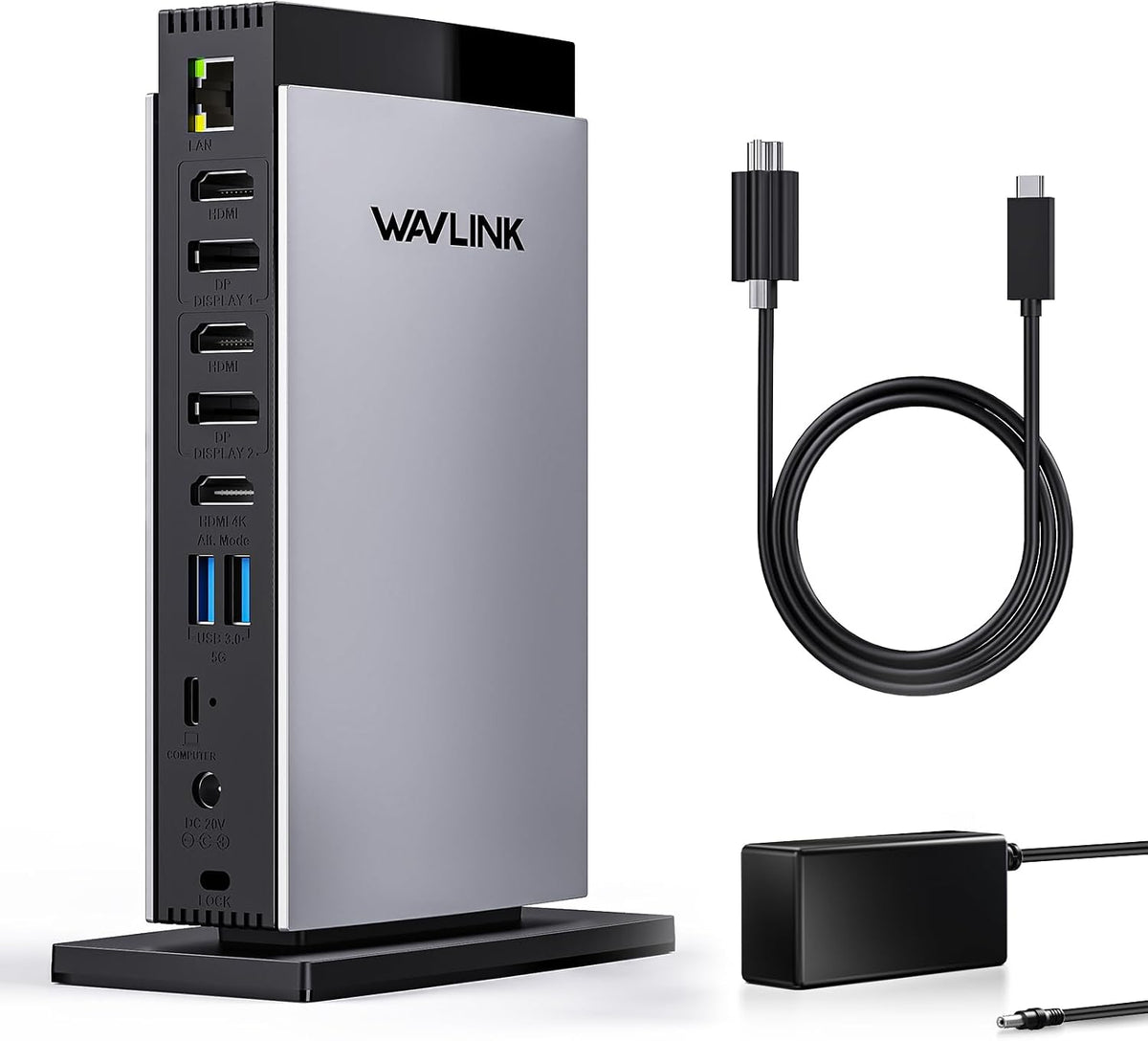 WAVLINK USB C Docking Station with 3 HDMI, 15 in 1 Laptop Dock Triple Monitor 4K+Dual 2K, 100W Charging for M1 M2 M3 Mac and Windows, 5 USB Ports, 2DP, 1Gbps Ethernet Port, Audio/Mic, SD/TF
