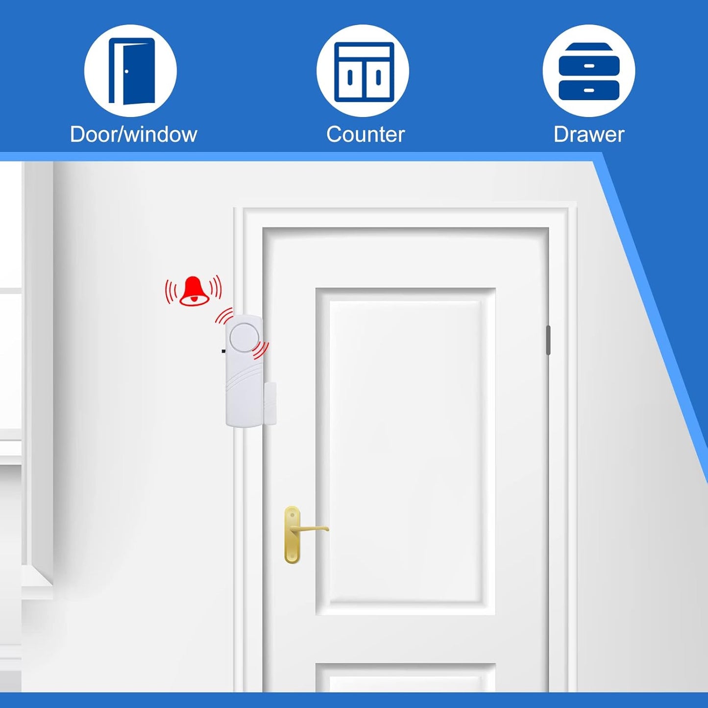 Xuhal 24 Pcs Door Window Alarm for Home Security Bulk Wireless Door Sensors Security Burglar Alarm Anti Theft for Safety, Home, Office, Garage, Apartment