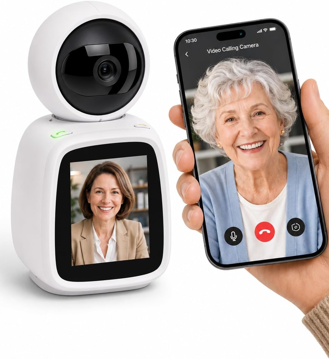 SYMYNELEC Elderly Monitoring Camera with Screen, One-Touch Video Calling