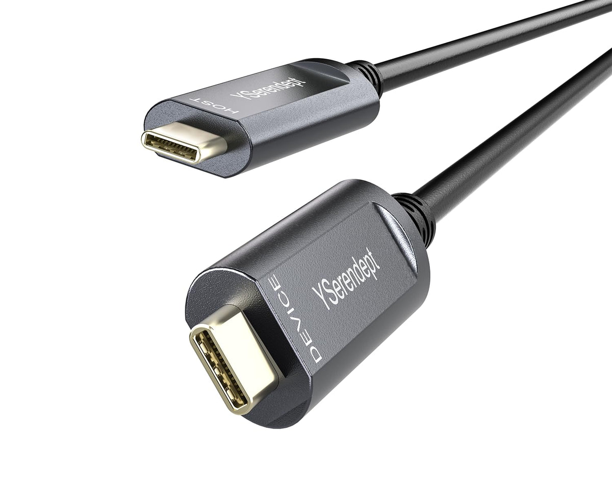 Fiber Optic USB C Cable 33ft,10Gbps High Speed Active Optical Data Transfer,Compatible with Logitech Cameras,Webcams,Hubs,HDDs,AR/VR,Projectors,Printer,Black