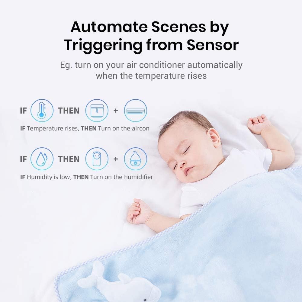 BroadLink RM4 mini Smart Remote and Sensor Cable Set RM4 mini S (2.4 GHz Wi-Fi Only), Universal IR Remote Control Hub with Temperature Humidity Monitor USB Cable, Works with Alexa