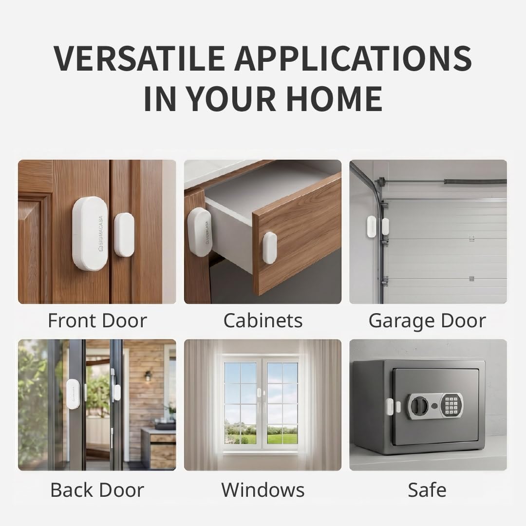 Matter Smart Door and Window Sensor, Thread Contact Sensor for Home Security & Automation, Works with Apple Home, Alexa, Google Home, and SmartThings, App Remote Monitoring